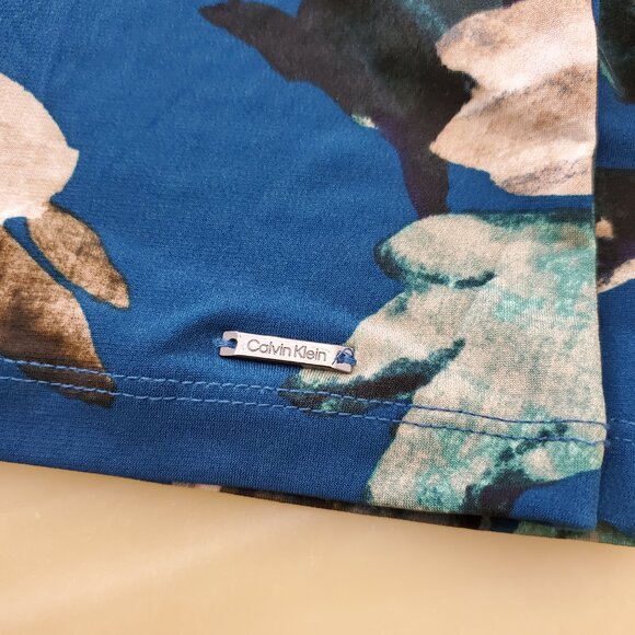 Calvin Klein Dark Floral Fairy Long Sleeve Women's Stretchy Blouse Top Size 1X - Picture 10 of 12